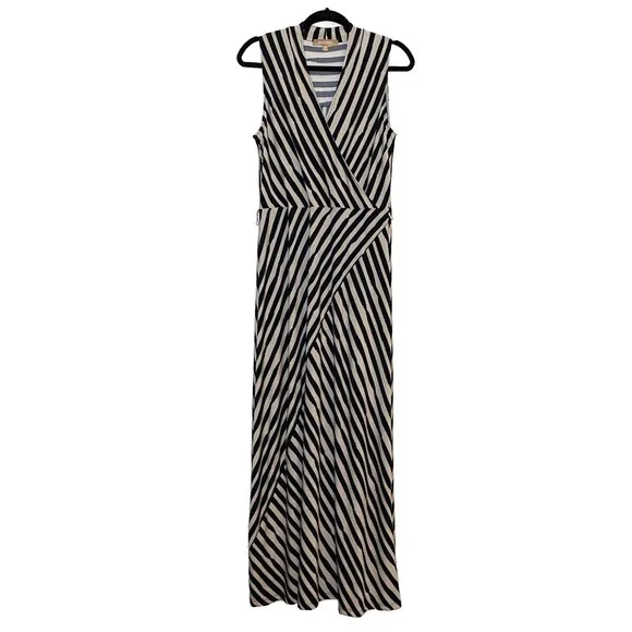 Ellen Tracy Dresses | Ellen Tracy Women's Sleeveless Tan with Black Stripes Maxi Dress Size Medium | Color: Black/Brown | Size: M | Pm-32139311'S